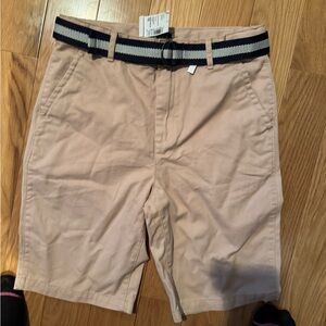 Men's Tan Shorts with Belt